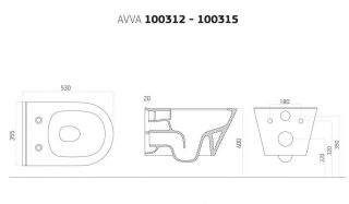 Подвесной унитаз Boheme Avva 972-2-W с функцией биде белый глянец